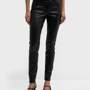Lafayette New York Mercer Mid-Rise 100% Leather Skinny Jeans Size 12